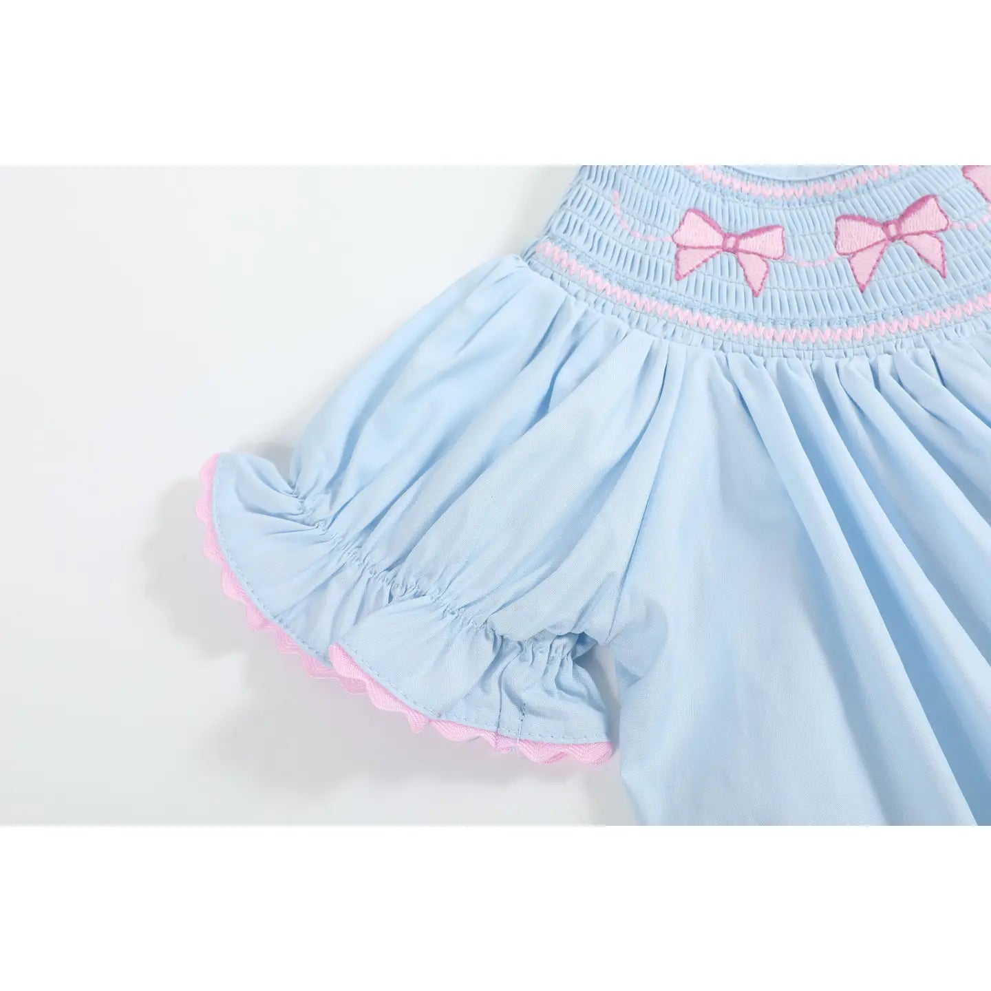 Blue & Pink Smocked Bubble