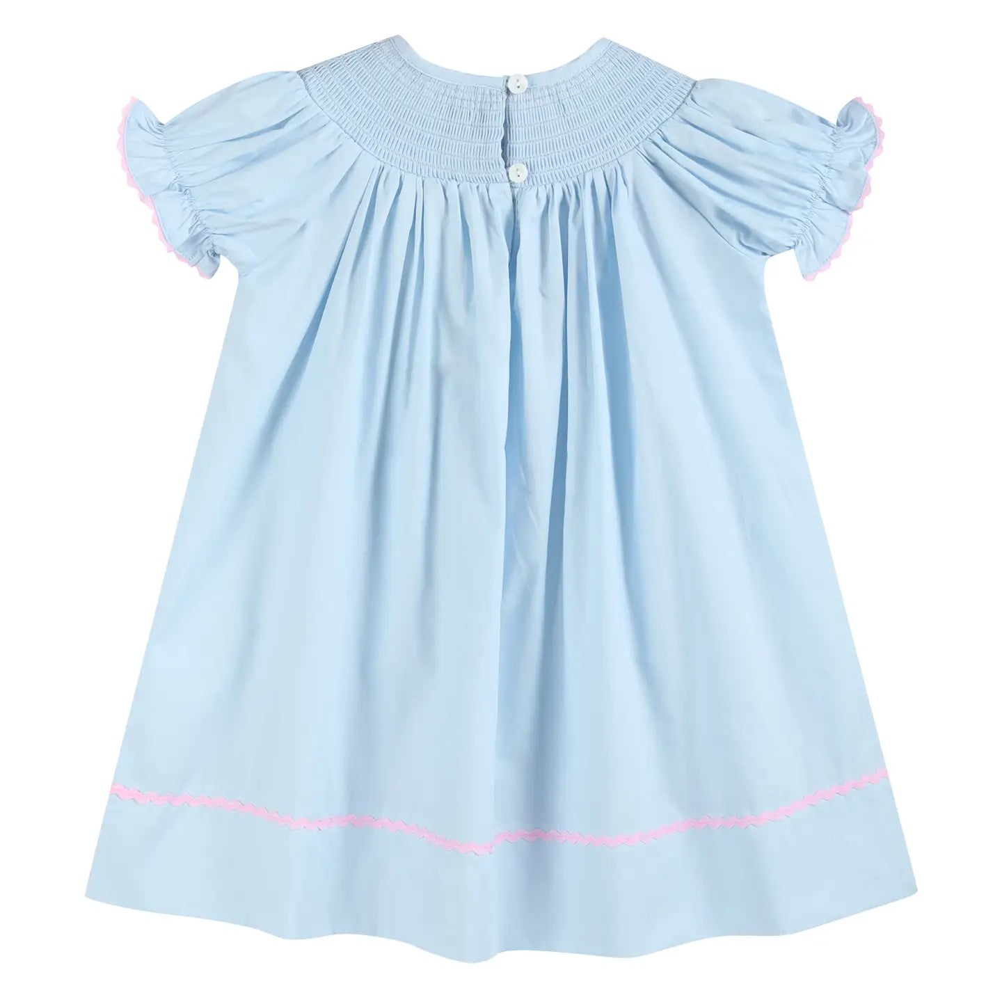 Pink & Blue Bow Smock Dress