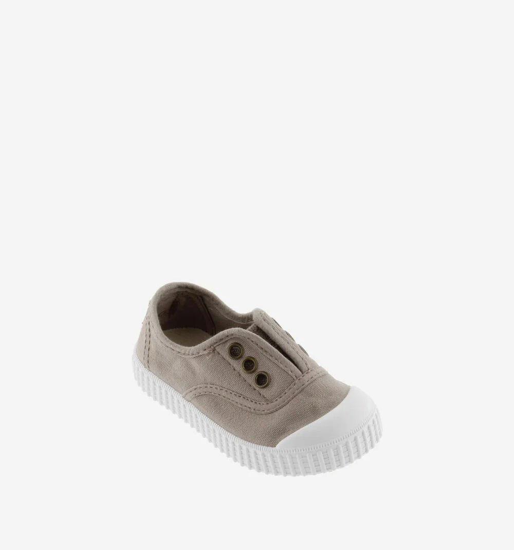 Beige Rubber Toed Canvas Sneaker