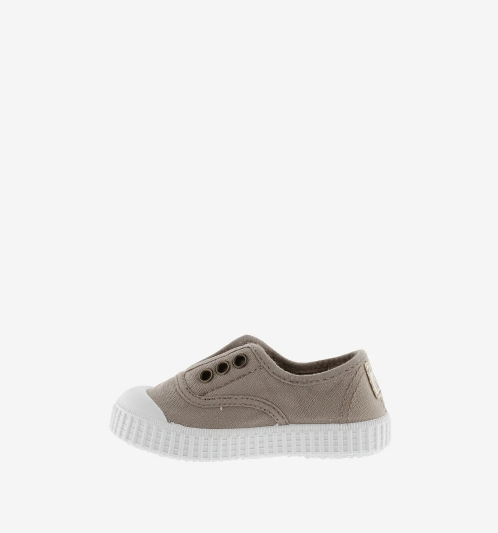 Beige Rubber Toed Canvas Sneaker