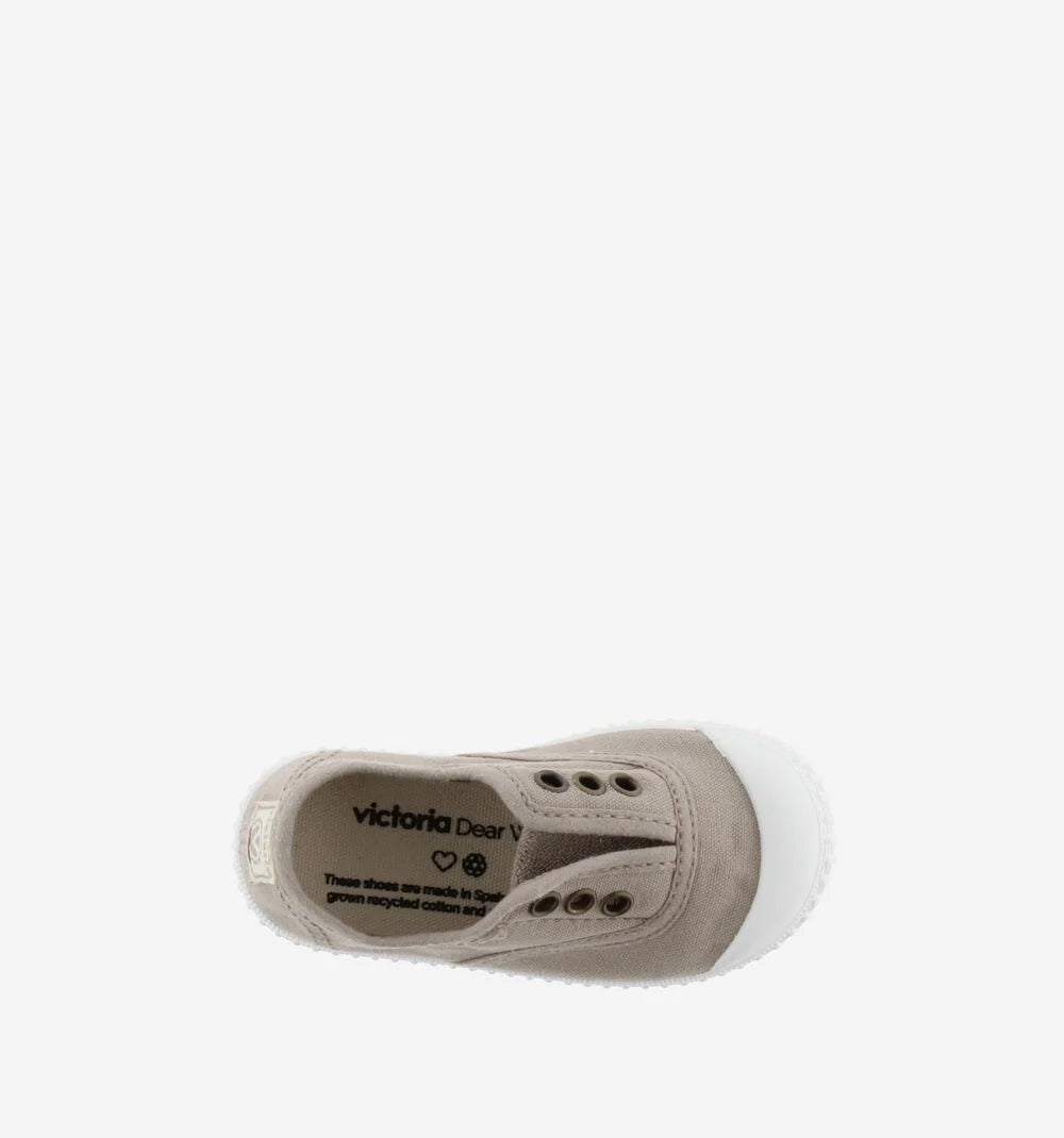 Beige Rubber Toed Canvas Sneaker