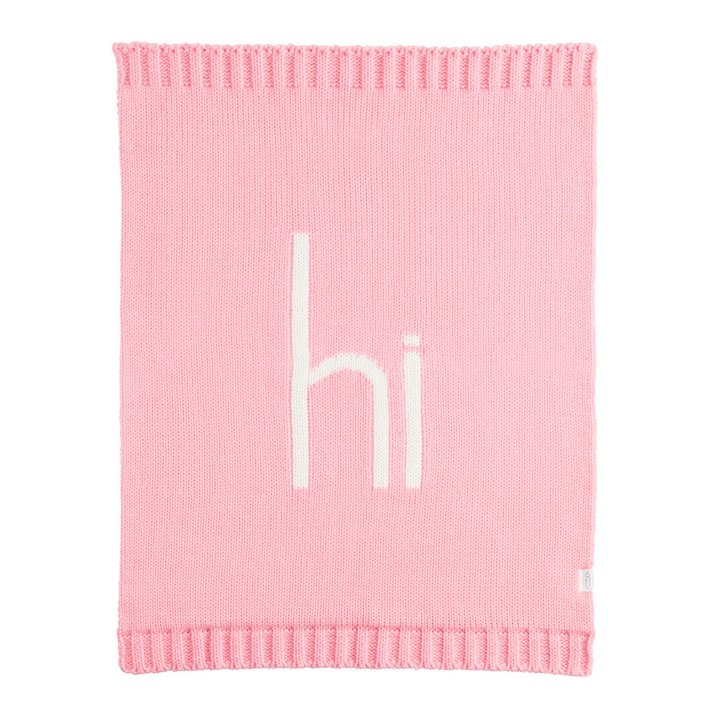 Pink "Hi" Blanket