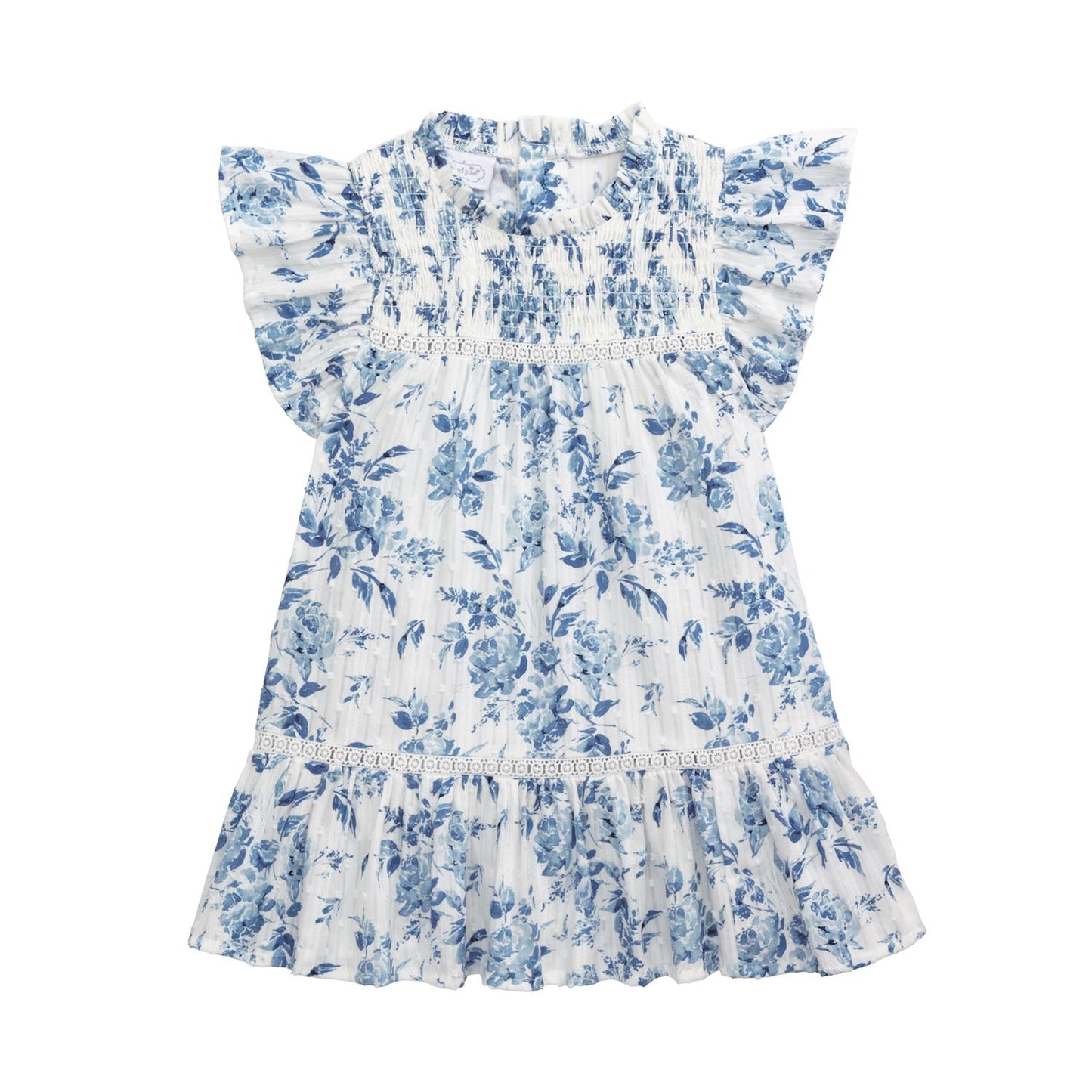 Blue Floral Smock Dress