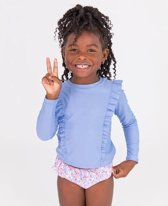 Sparkle Shimmer Ruffle Rash Guard 2PC