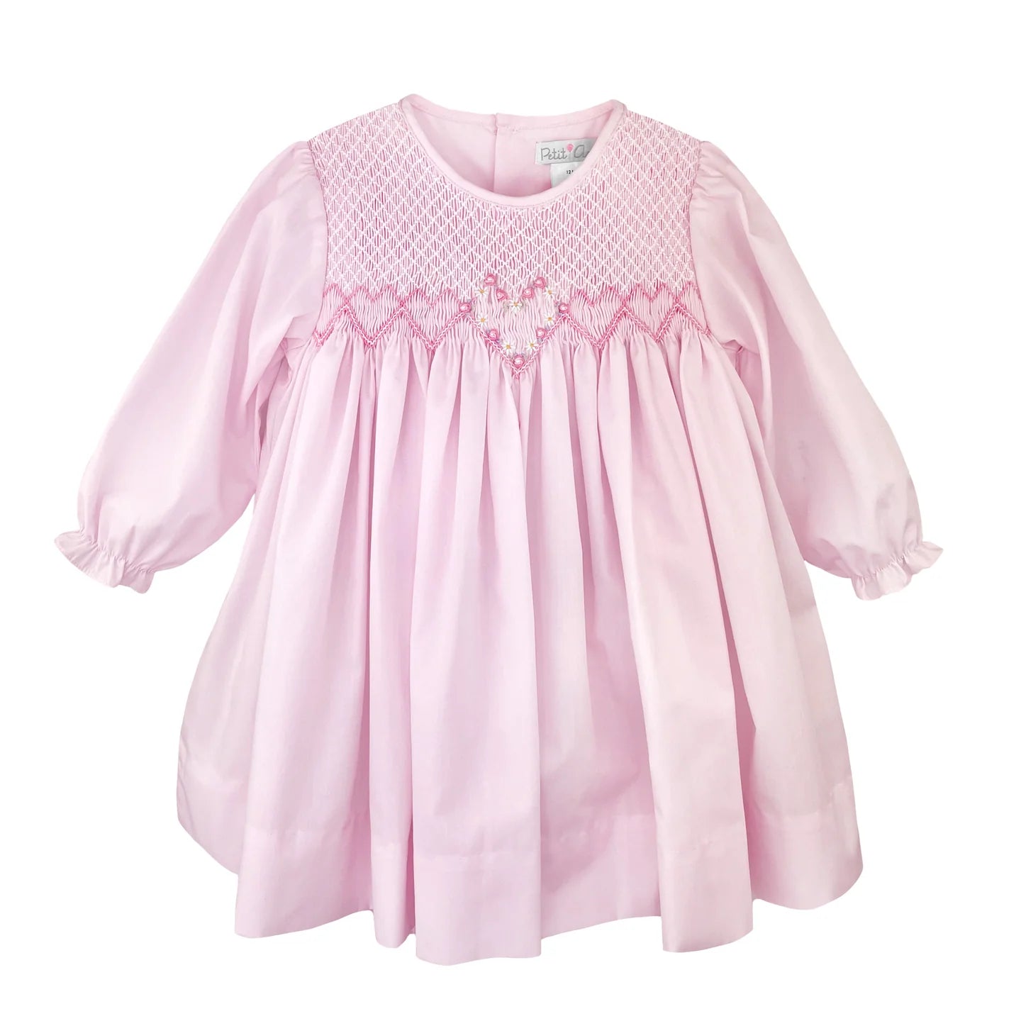 Pink Heart Smocked