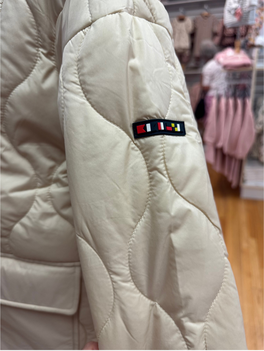 Cream Nylon Padded Jacket