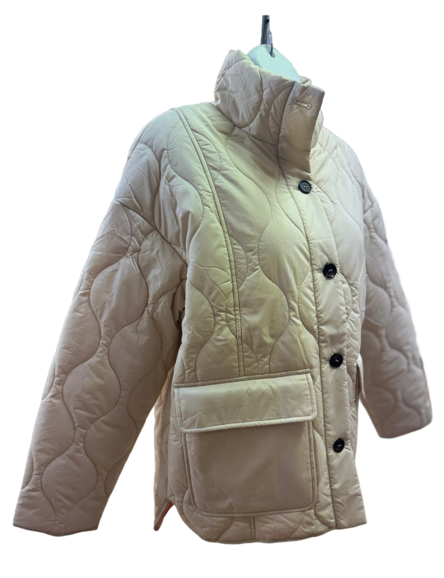 Cream Nylon Padded Jacket