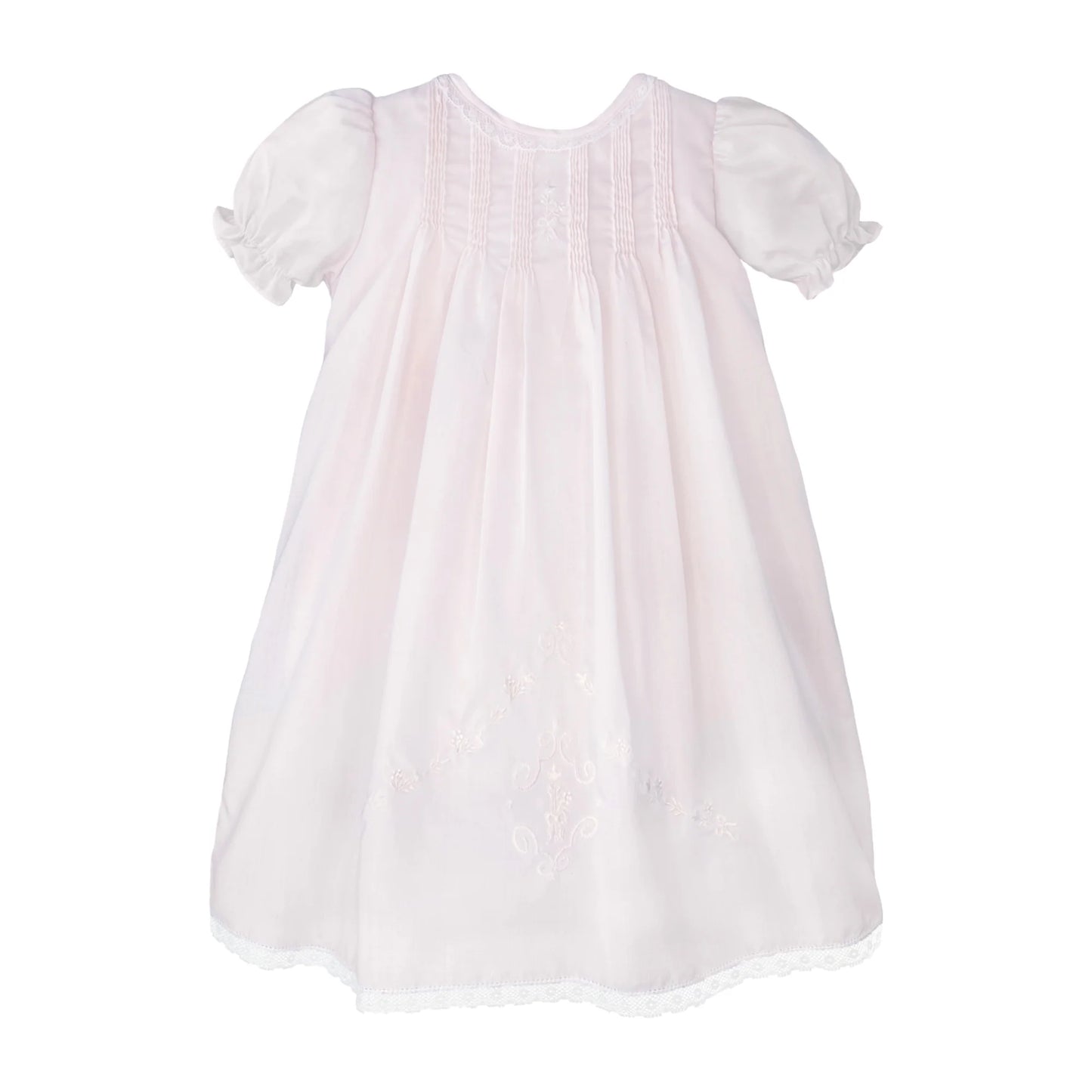 Pink Heirloom Lace Hand Emb Gown