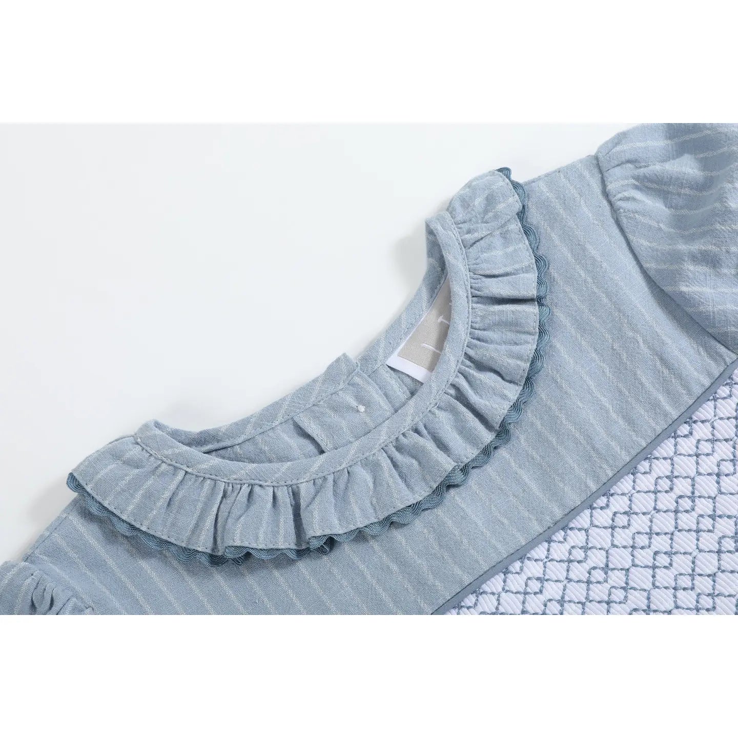 Light Blue PinStripe Smock Dress