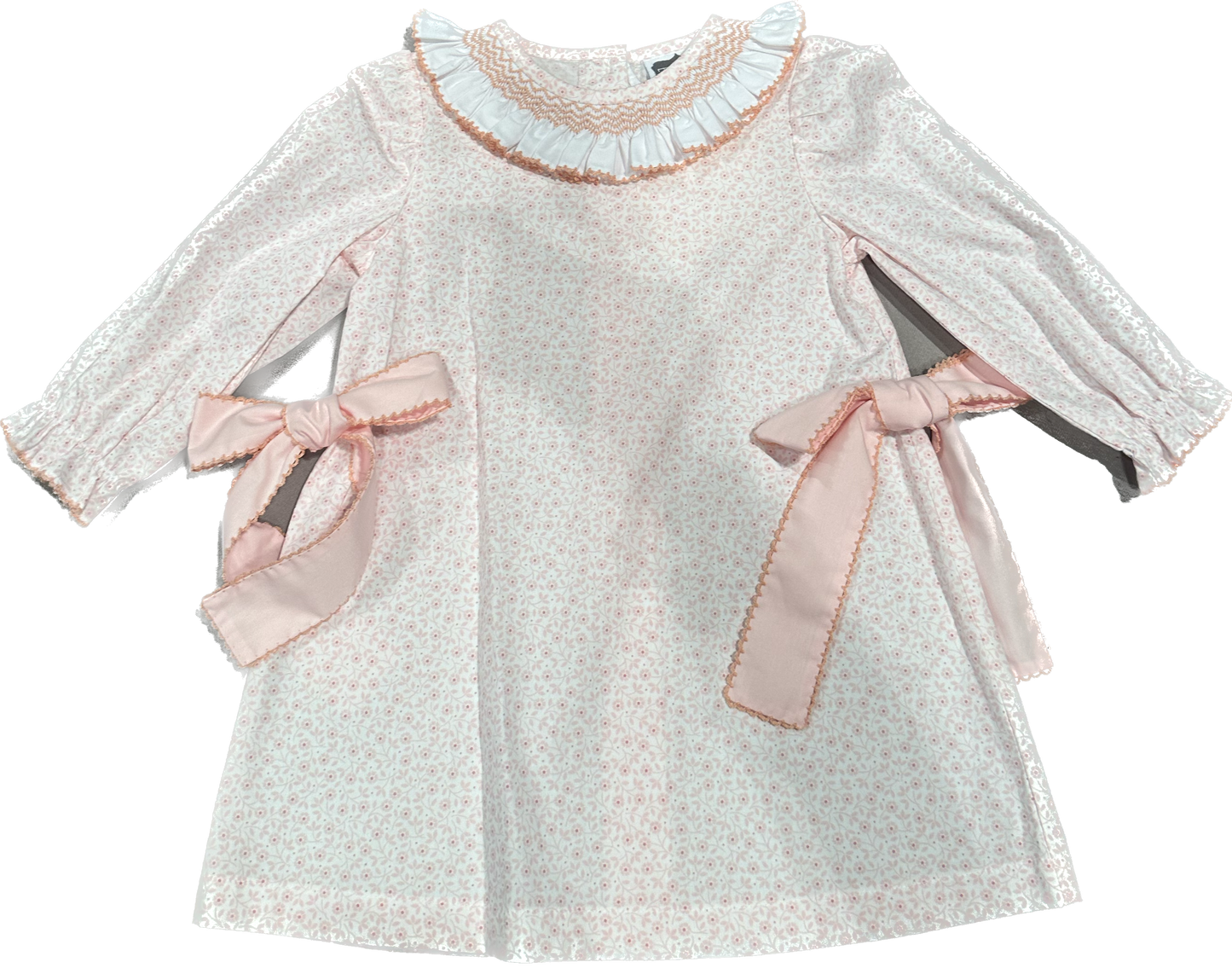 Geo Floral Pink Bow Dress