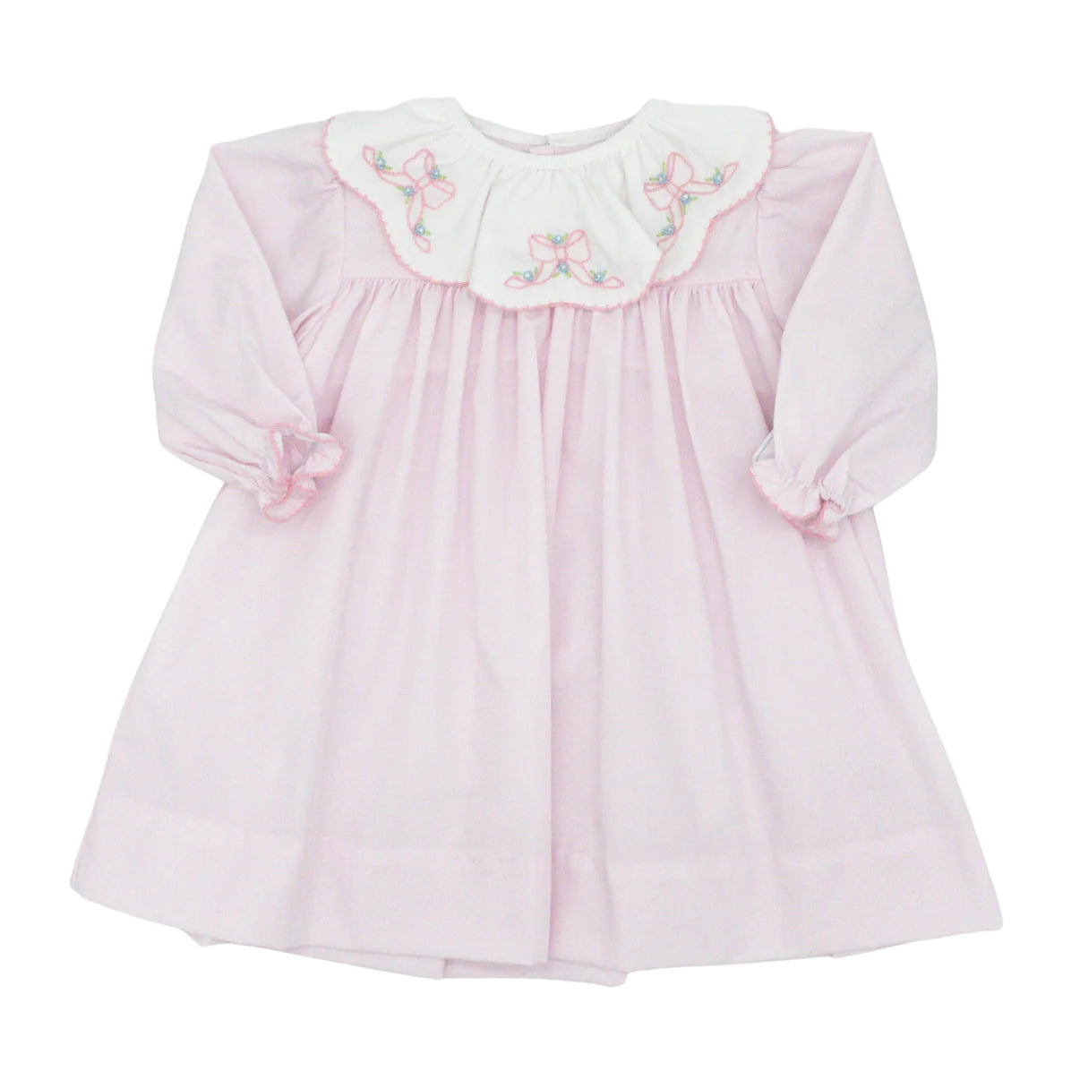 Emb Bow Collared Dress & Bloomer