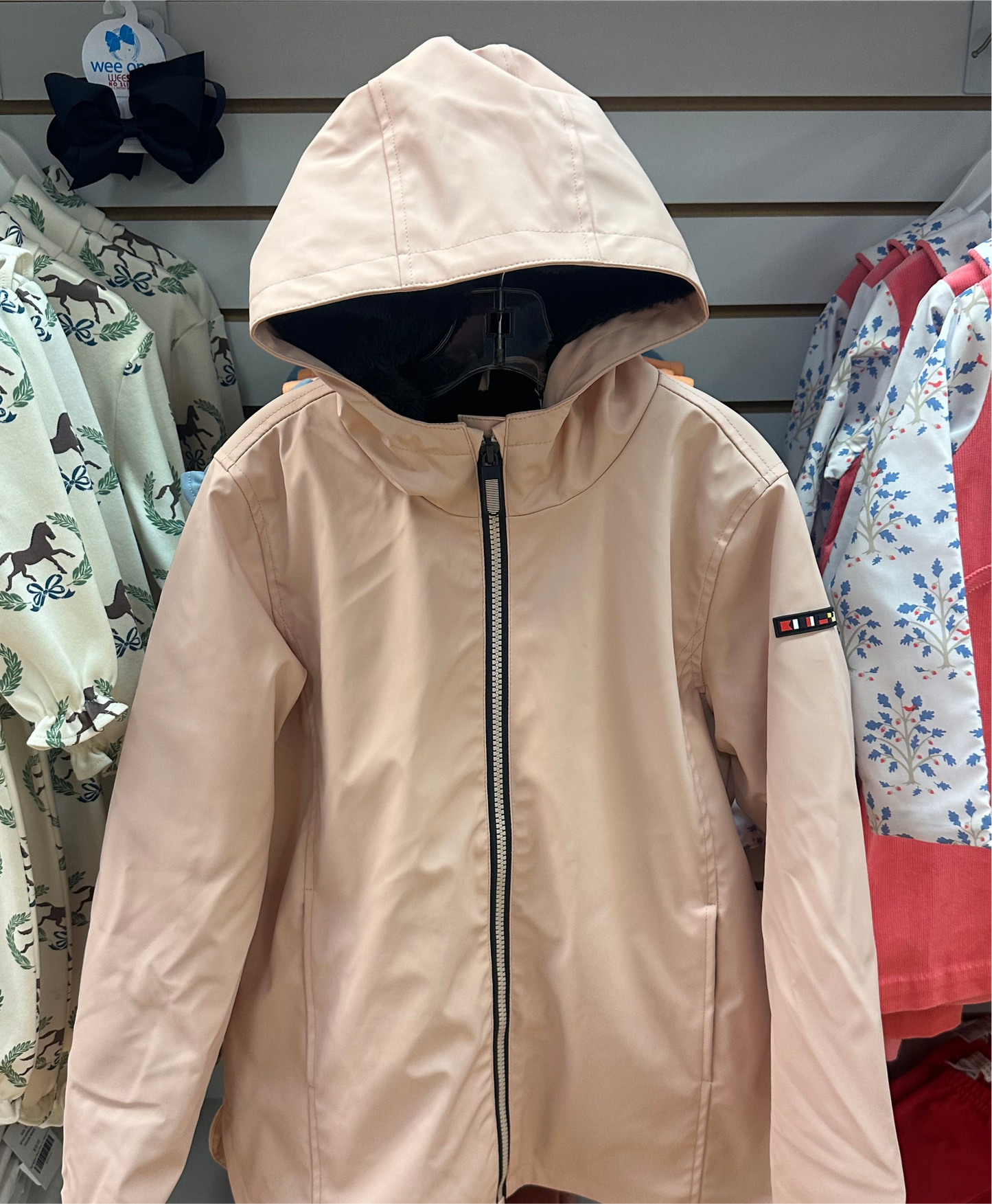 Rose Fleece PU Raincoat