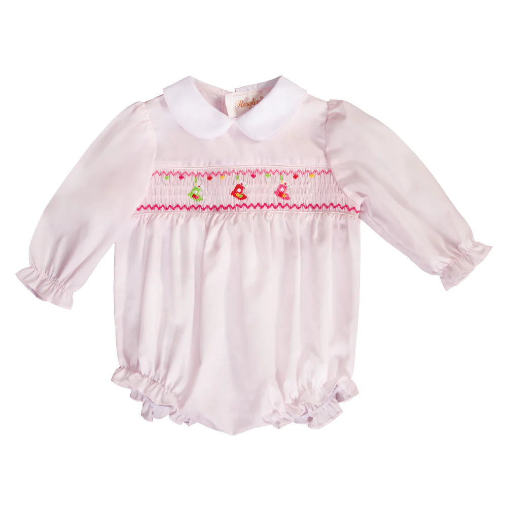 Lt Pink Stocking Smocked Bubble