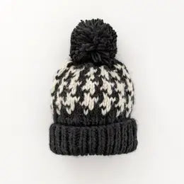 Houndstooth Knit Beanie