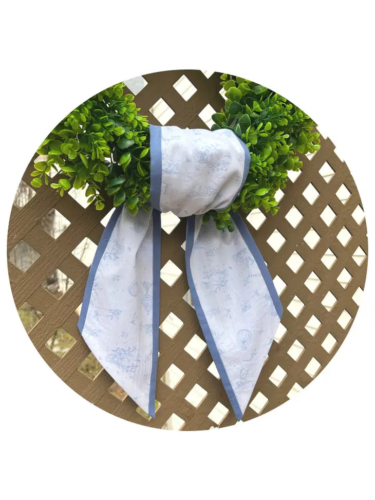 Blue Toile Linen Sash