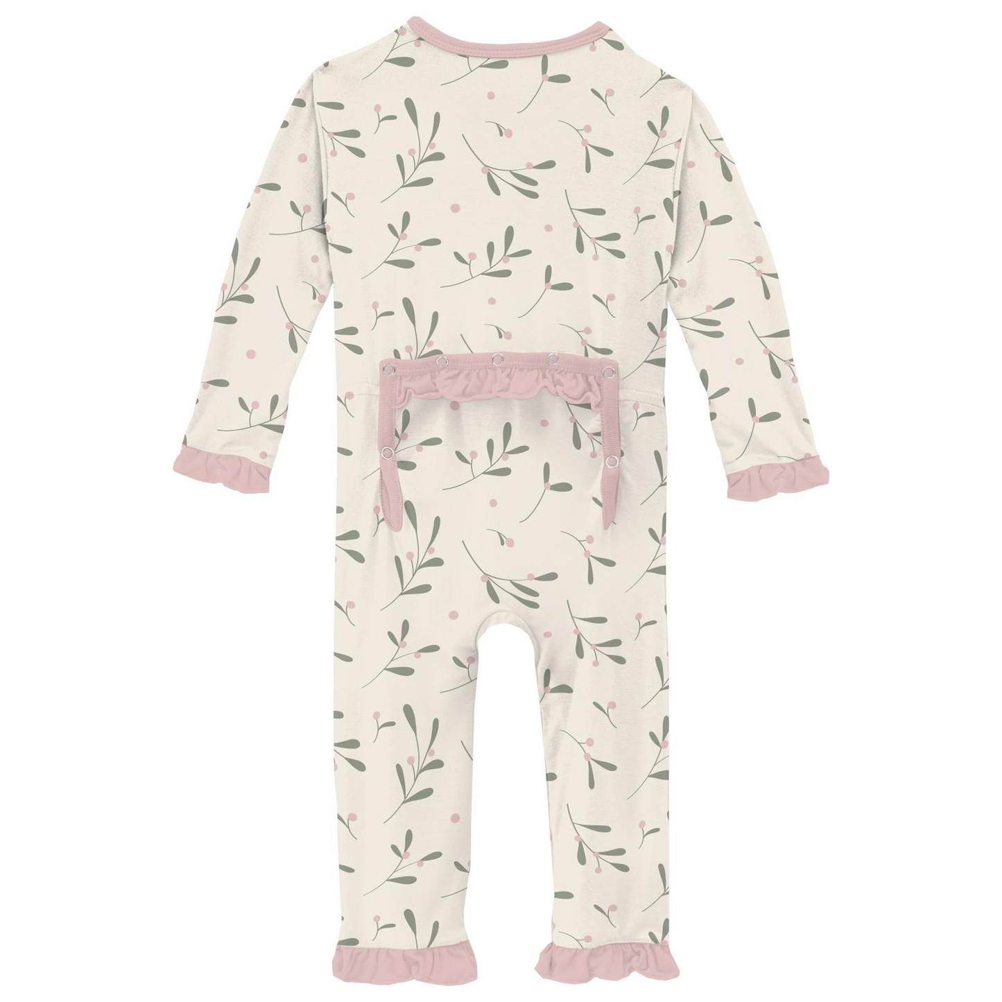 Natural Mistletoe Ruffle 2Way Zipper Coverall