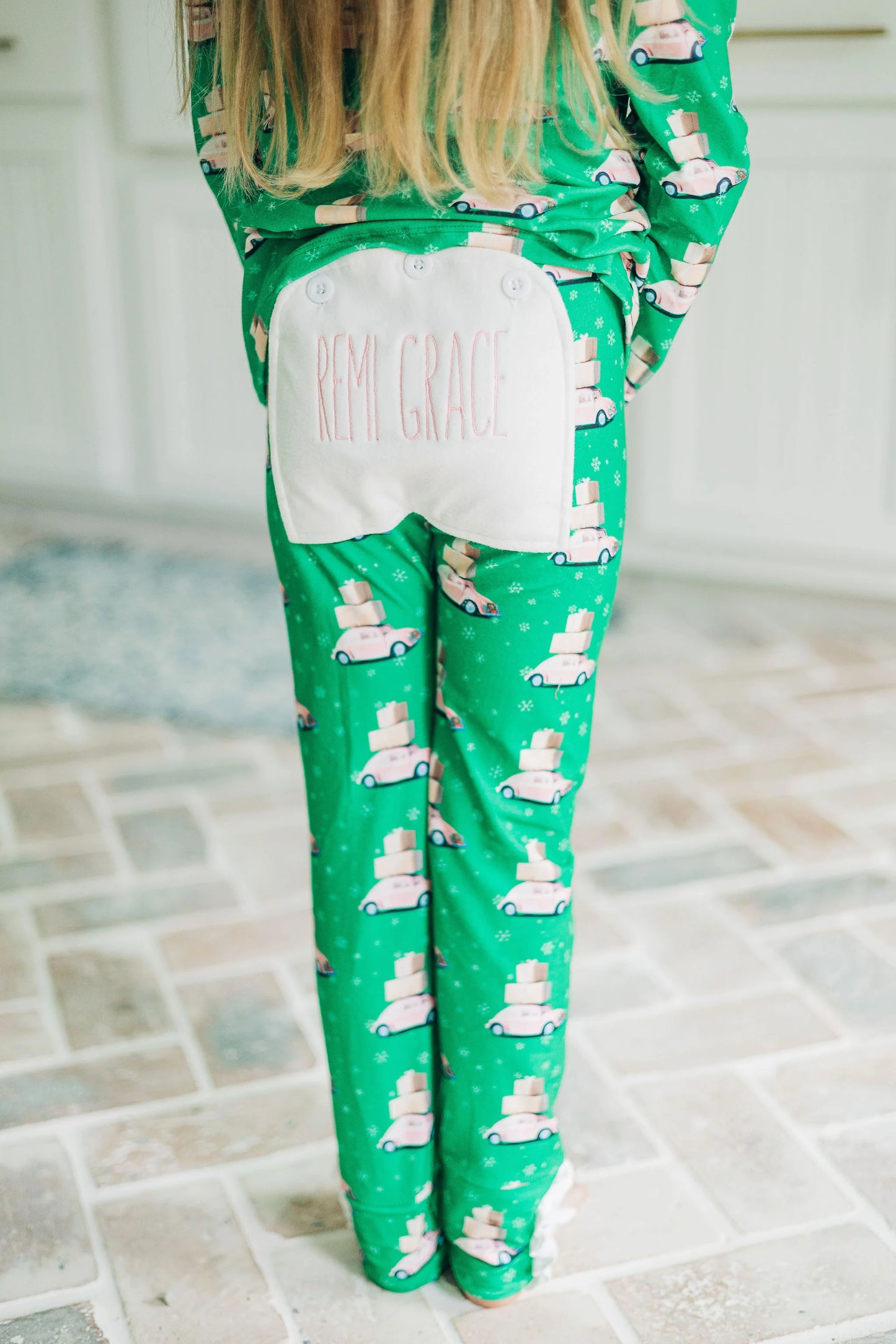 Pink Car Ruffle Buttflap PJs