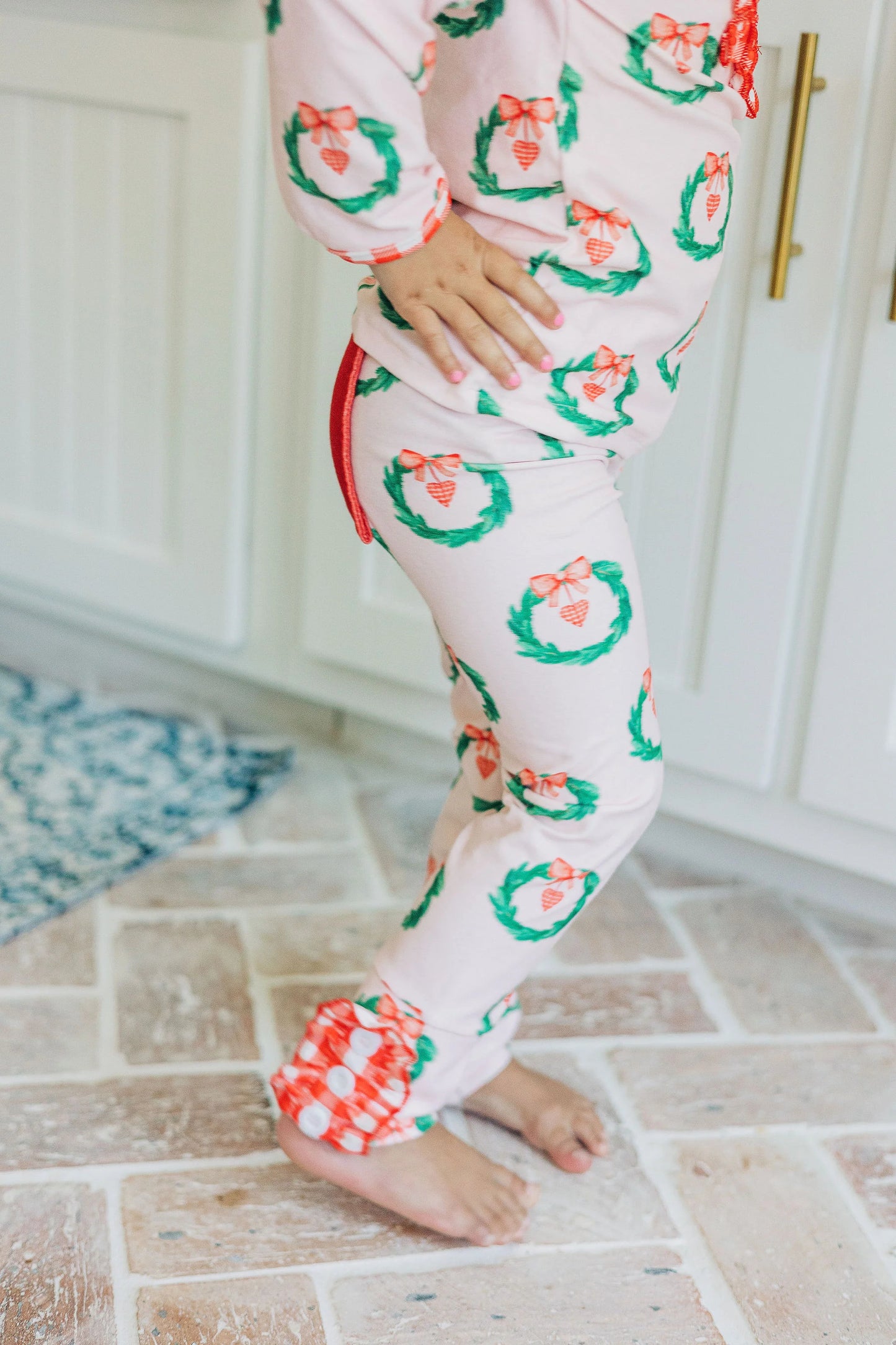 Pink Wreath Ruffle Buttflap PJs