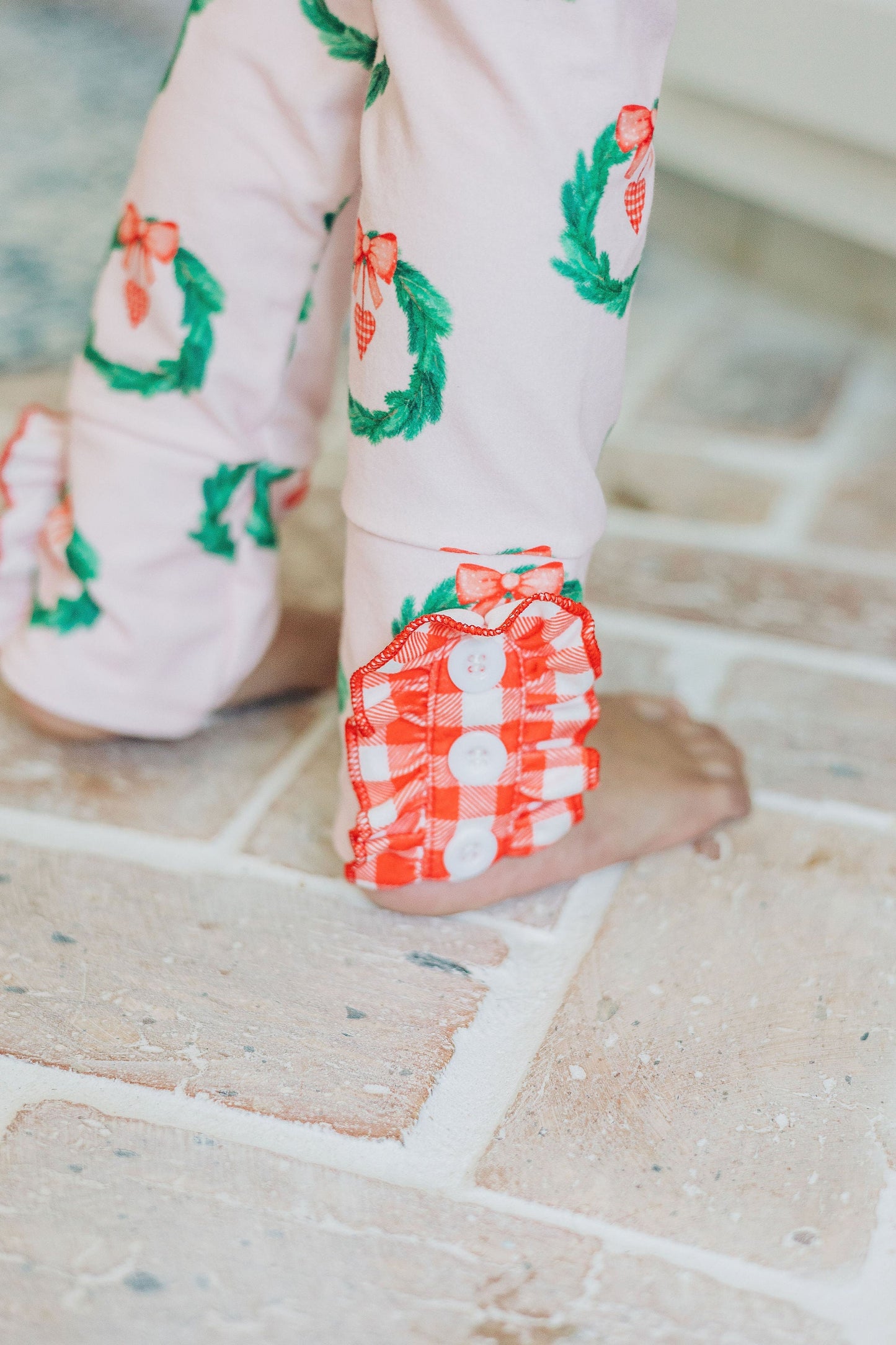 Pink Wreath Ruffle Buttflap PJs