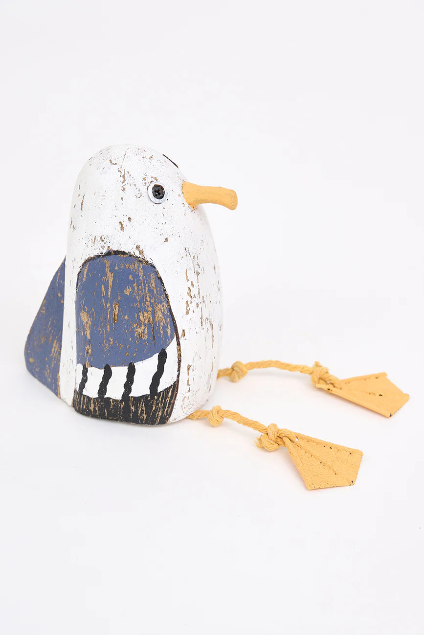 Small Sitting Wooden Seagull