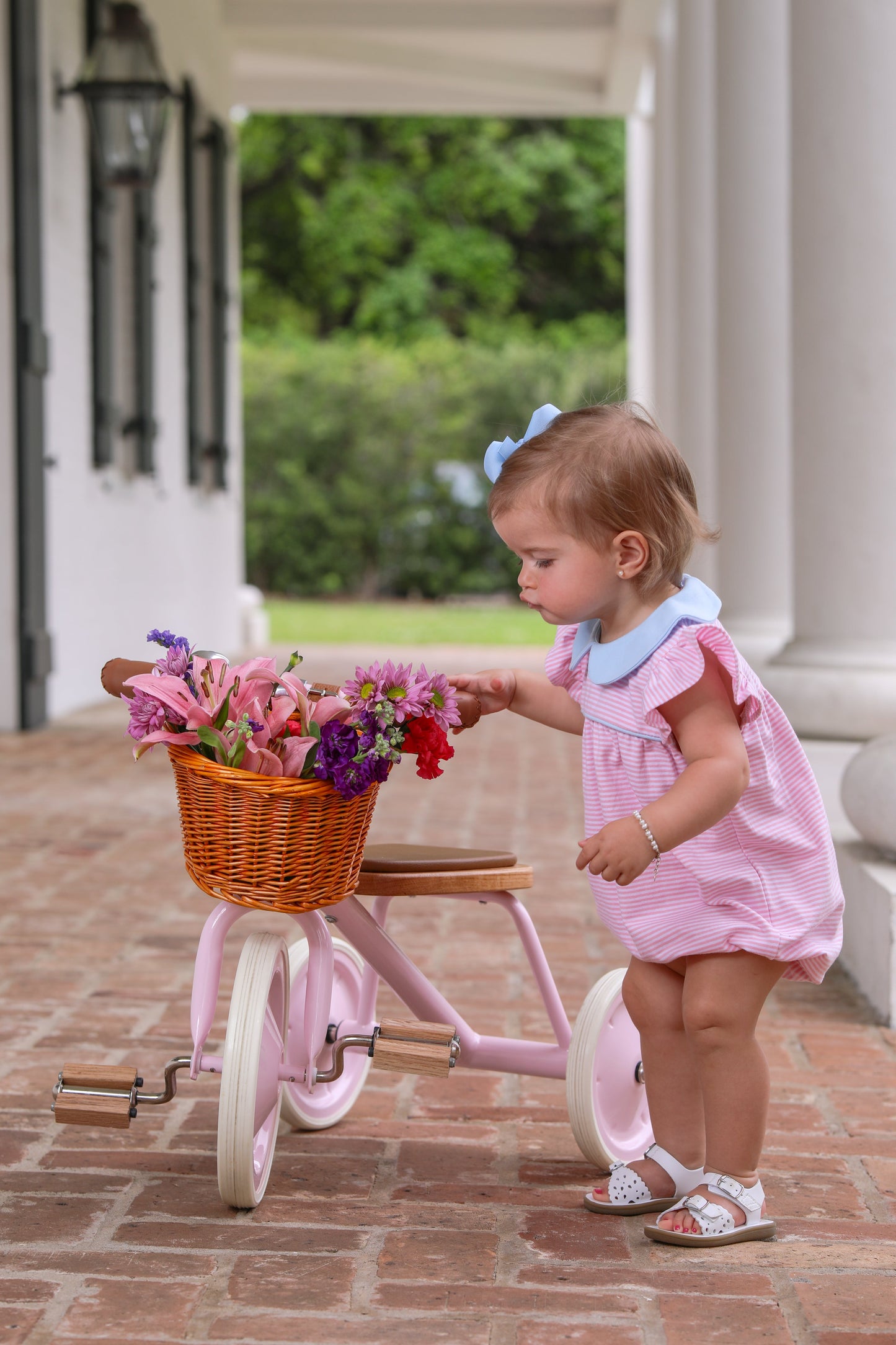 Lt Pk Stripe & Blue Genevieve Bubble