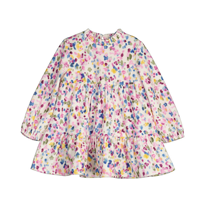 Nude Floral Printed Dress