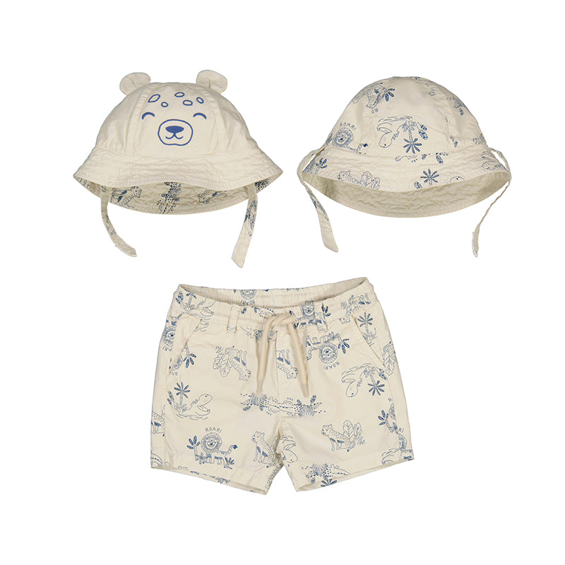 Cream Bermuda & Bucket Hat
