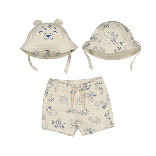 Cream Bermuda & Bucket Hat