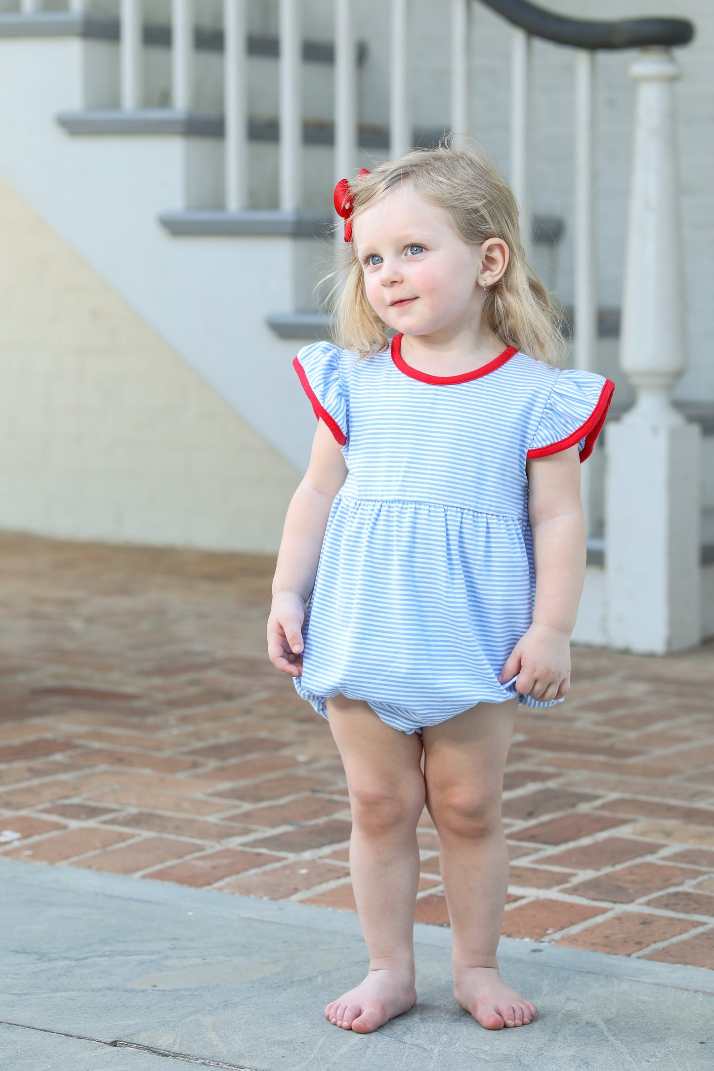 Red & Blue Corn Stripe Lucy Bubble