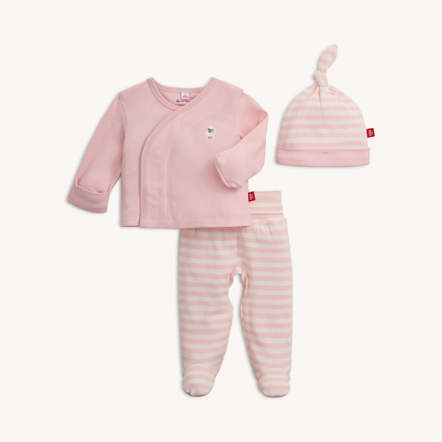 Pink Stripe Organic Kimono Set