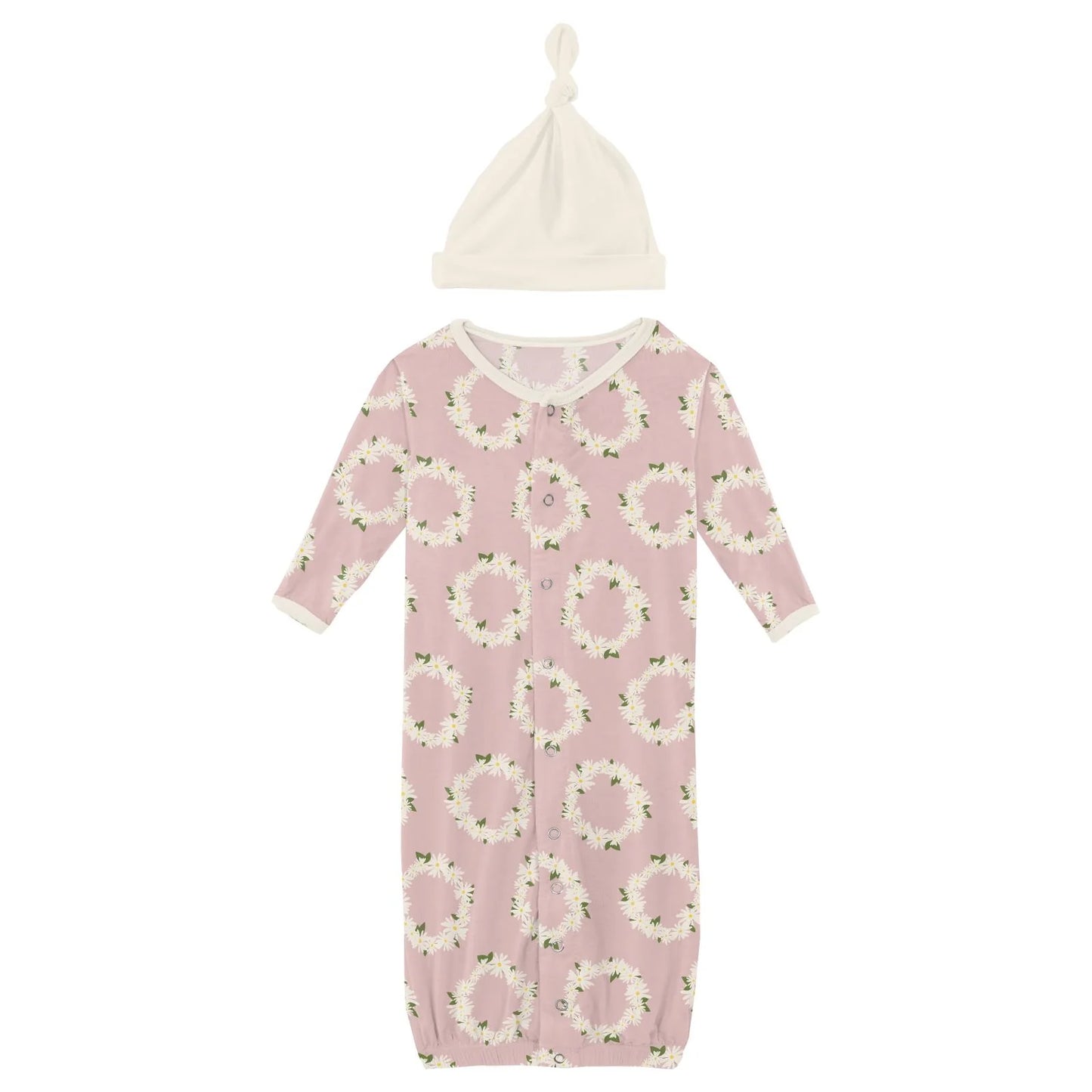 Daisy Crown Baby Rose Gown & Hat Set