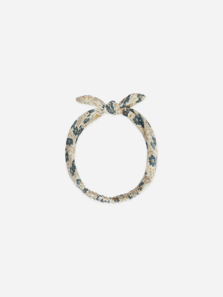Blue Ditsy Bow Headband