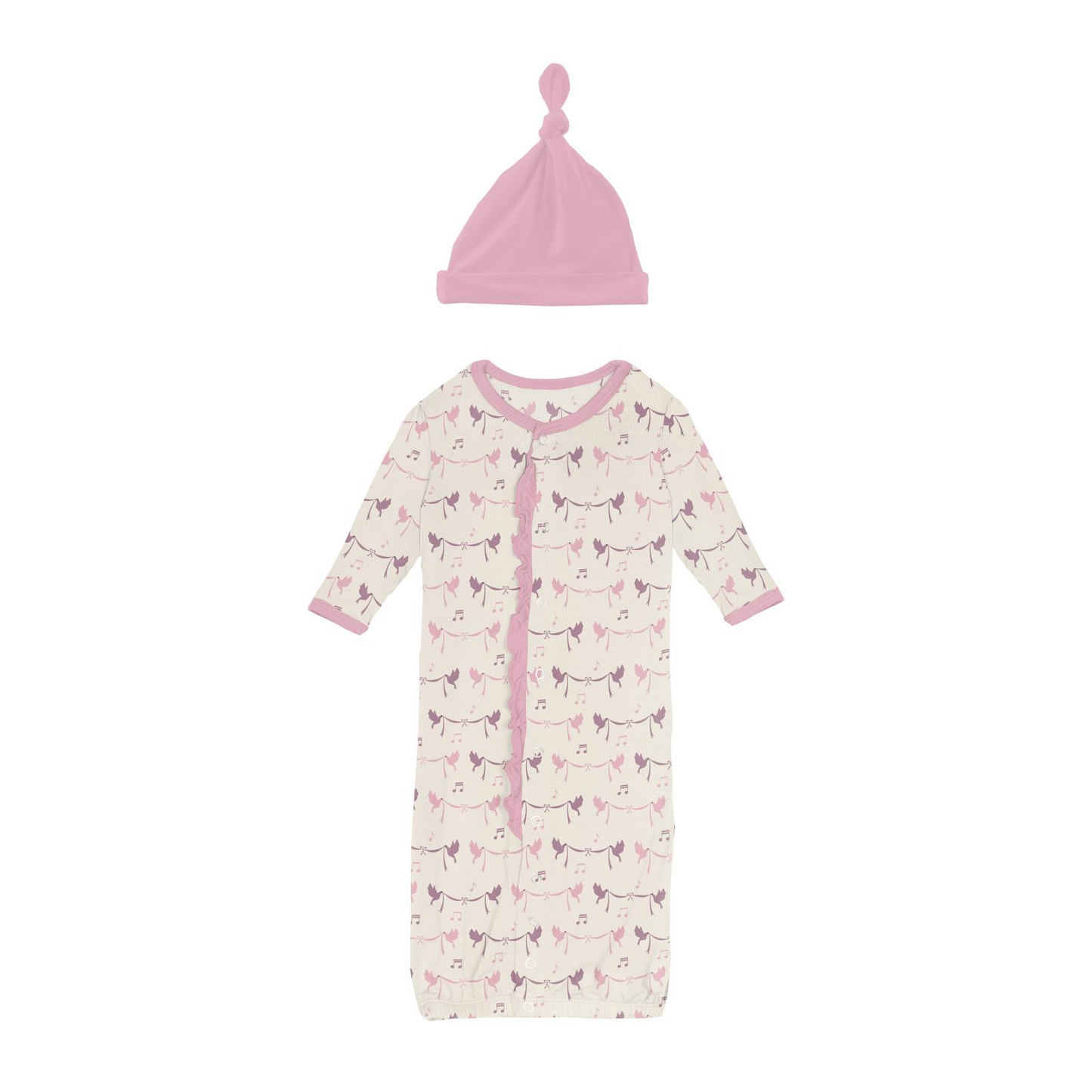 Natural Bird Banner Conv Gown & Hat