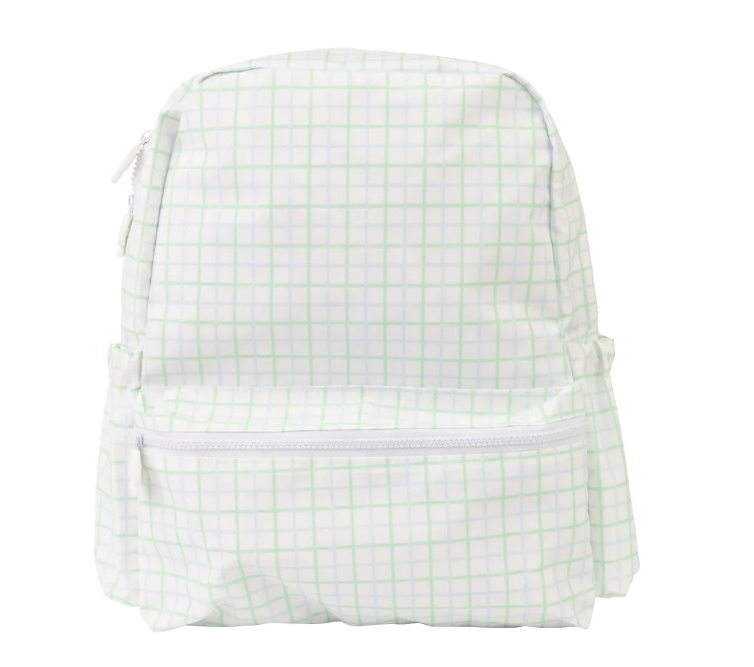 dark green plaid mini backpack Blue Green Windowpane Small Backpack – Belli Bambini