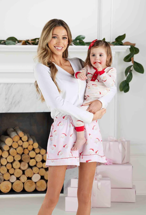 Pink Vintage Santa 2PC PJs