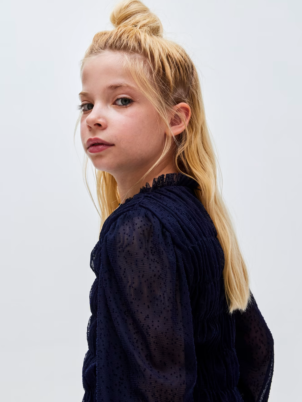 Blue Tulle Blouse
