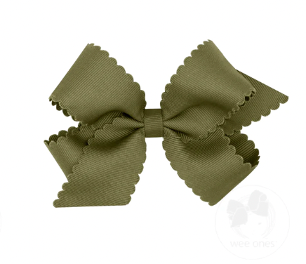 King Scalloped Edge Grosgrain Bow