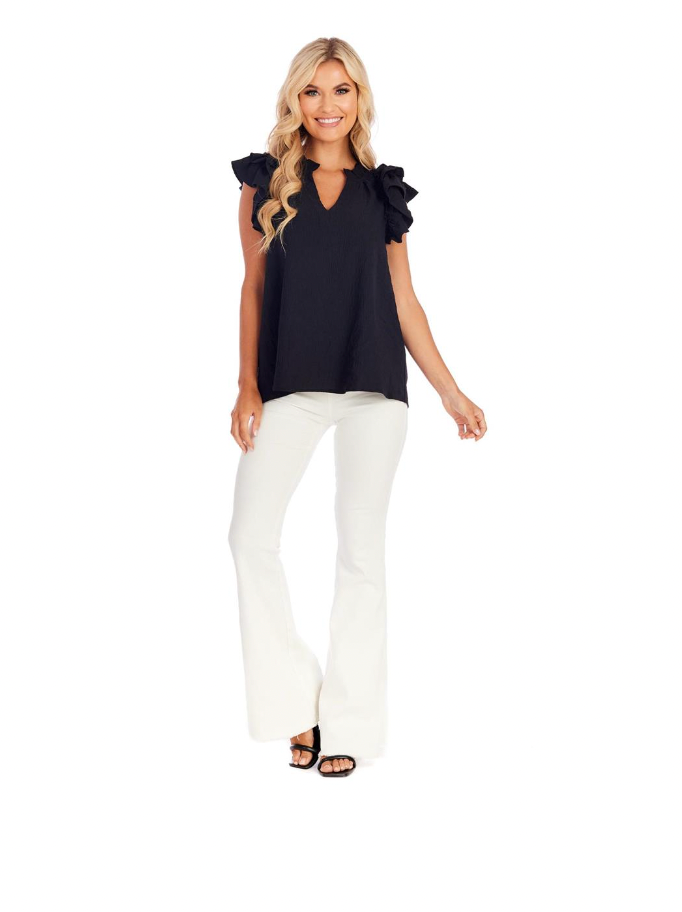 Black Dahlia Ruffle Top