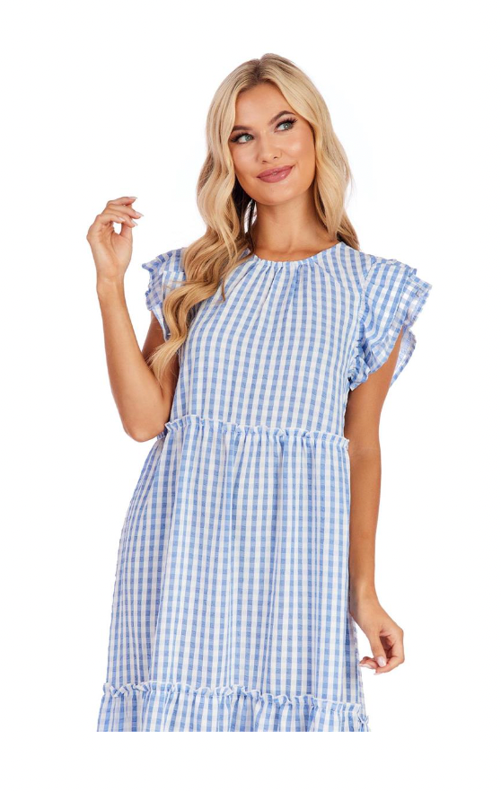 Blue Bardot Maxi Dress