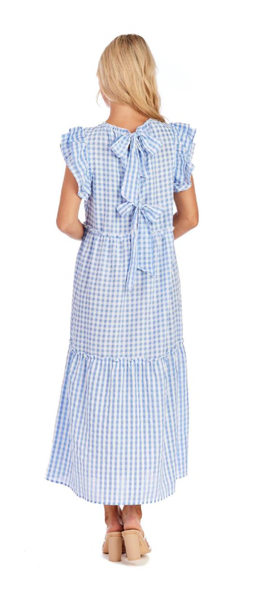 Blue Bardot Maxi Dress