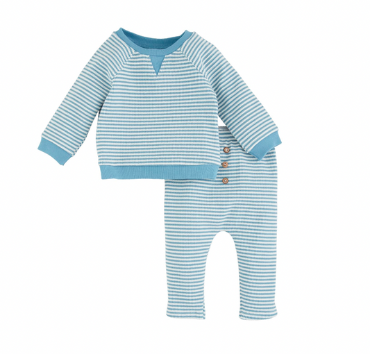 Blue Stripe Pant Set