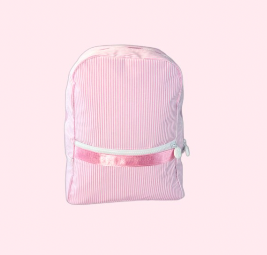 Pink Preppy Stripe Small Backpack