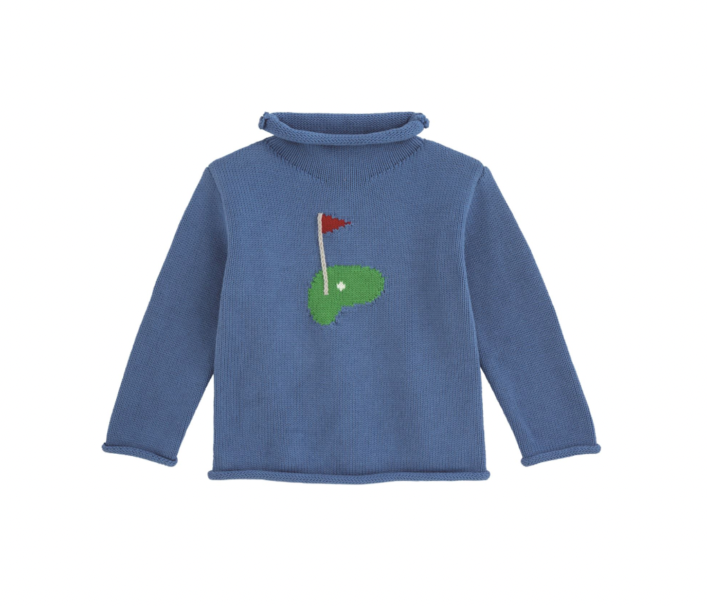 Blue Golf Rollneck Sweater
