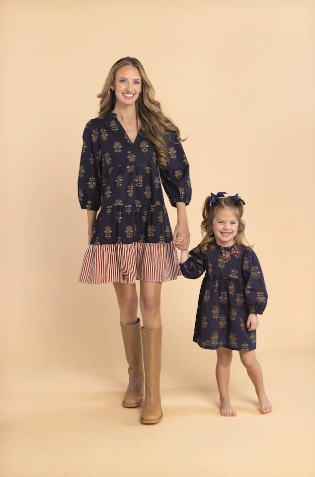 Navy Floral Dress