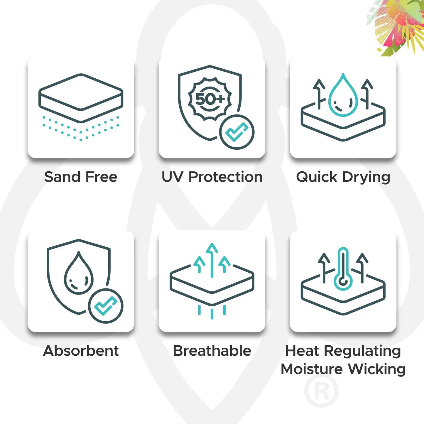 Tropical Green Full UPF50Towel