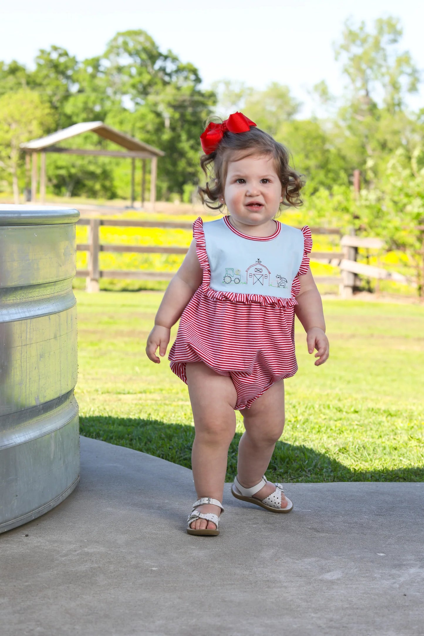Ruffle Farm Embroidered Bubble