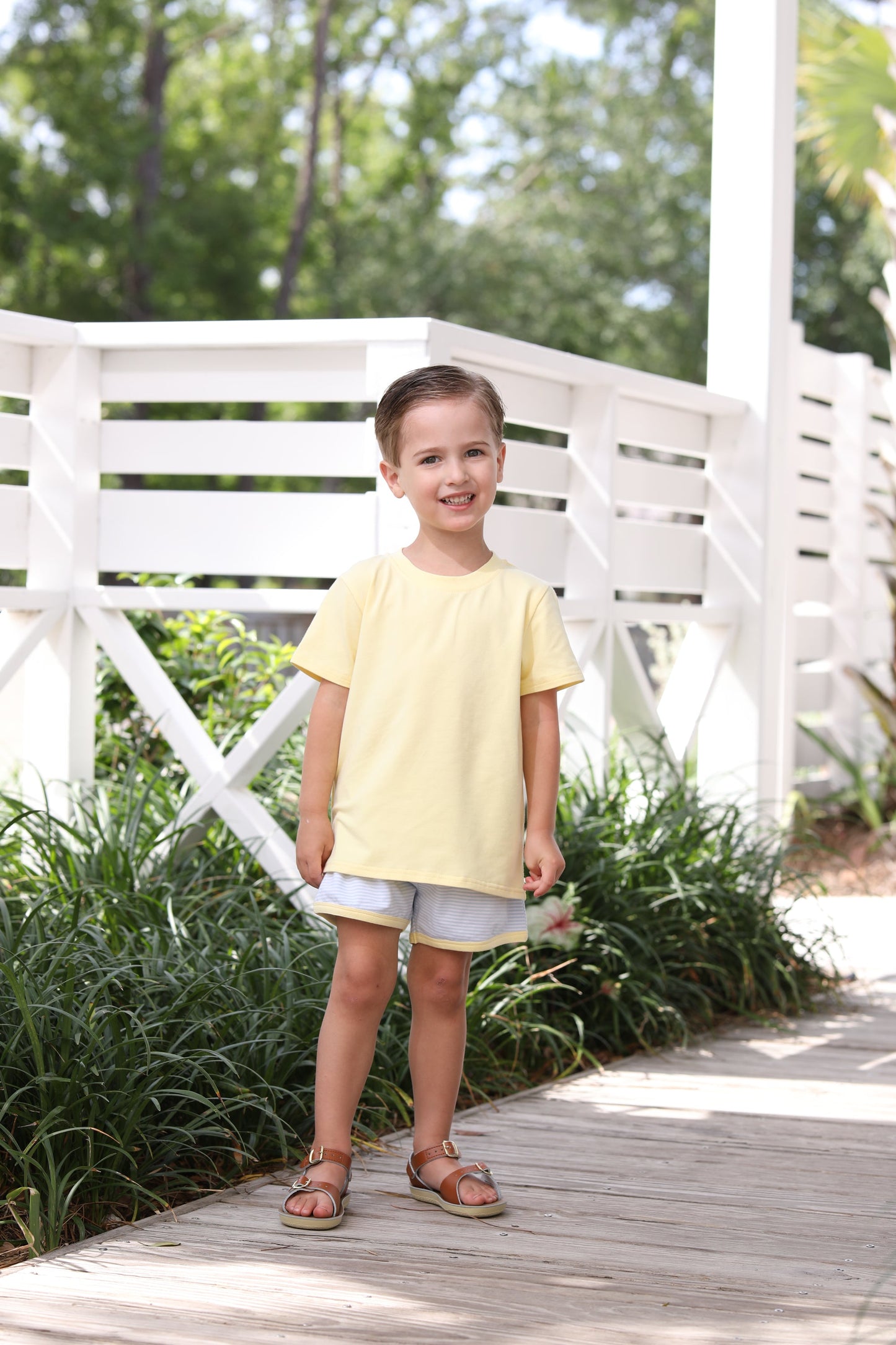 Thomas Blue Stripe Short & Yellow Shirt