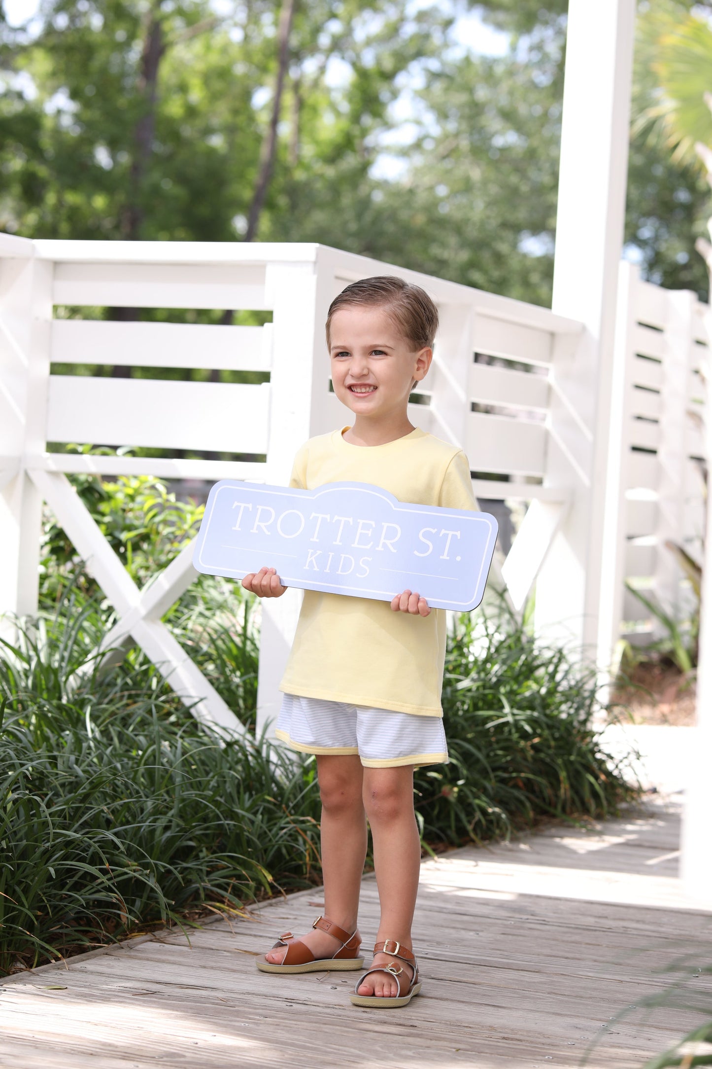 Thomas Blue Stripe Short & Yellow Shirt