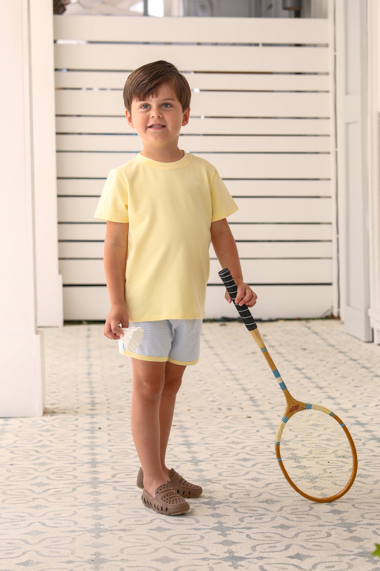 Thomas Blue Stripe Short & Yellow Shirt