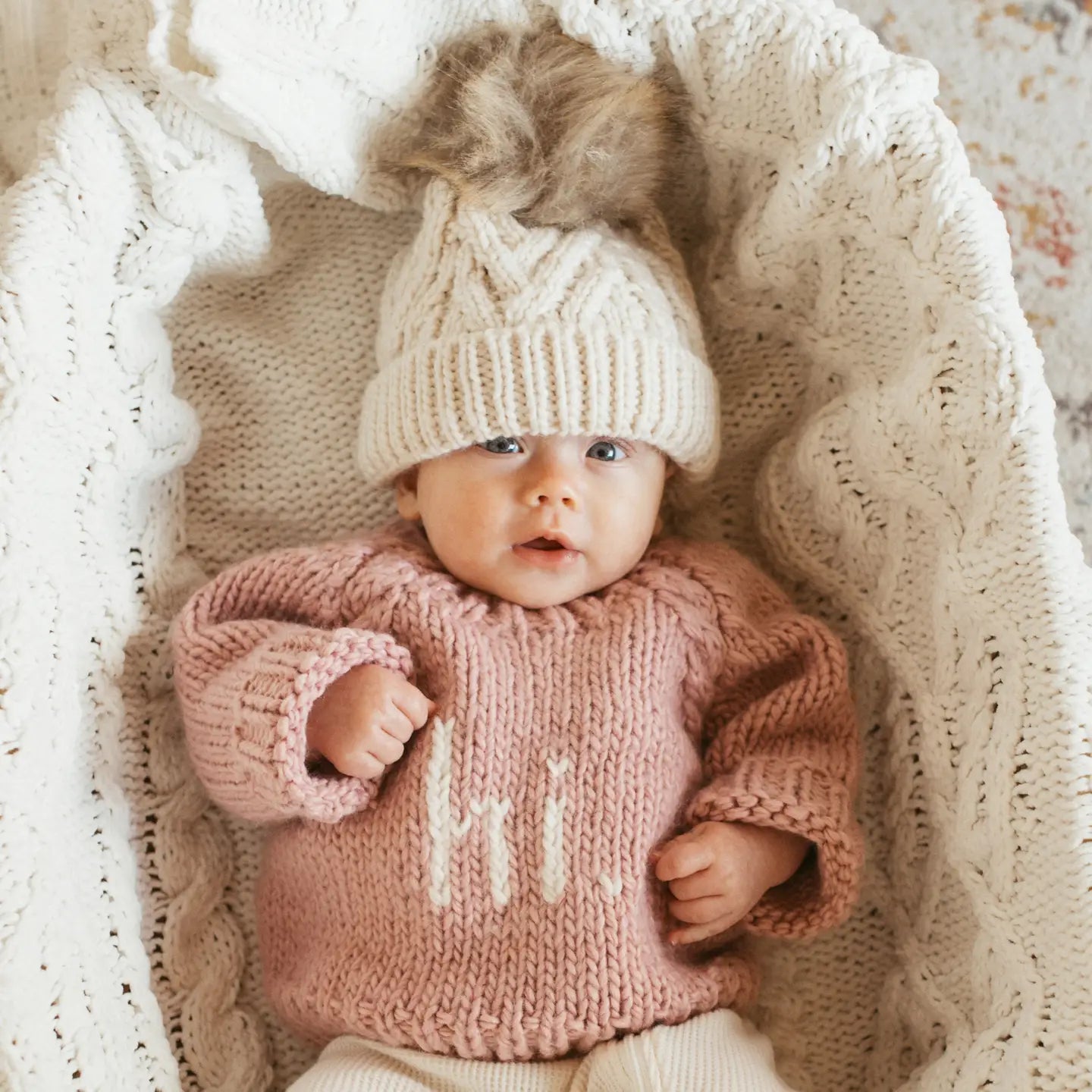 "Hi" Rosy Sweater